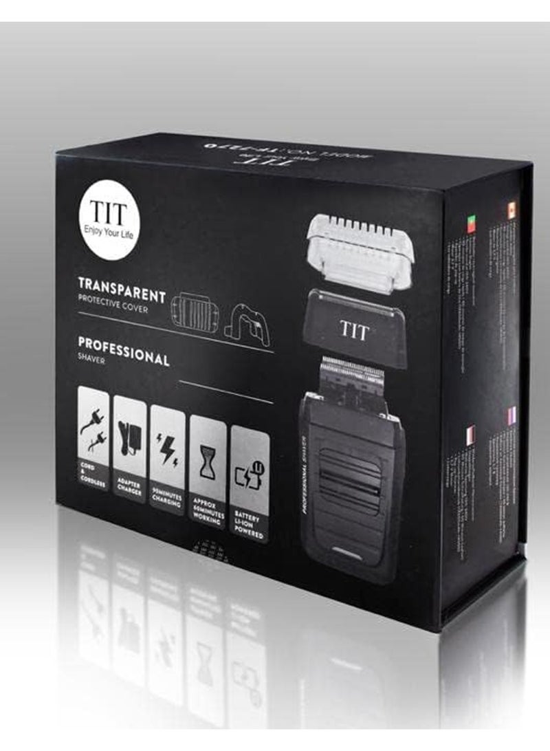 تي اي تي ماكينة تشذيب اللحية للرجال من TIT، لاسلكية وقابلة لإعادة الشحن، ماكينة تشذيب دقيقة، ماكينة حلاقة رجالية، معدن فضي، عبوة من 12 قطعة في 1 (TF-7270) - Image 5